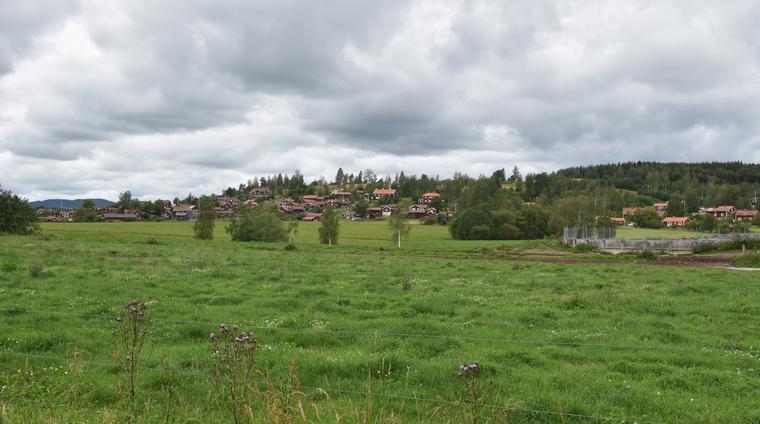Utsikt mot huvudbyklungan vid Vändattberget, från odlingslandskapet i söder.