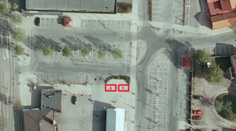Kartbild över torghandelsplats på centrumparkeringen